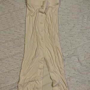 Elegant Cream Button-Down Skirt